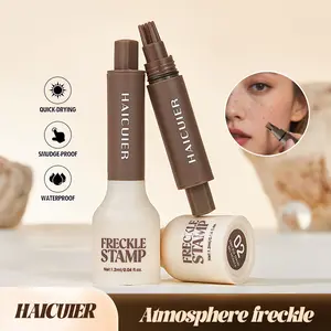 Realistic Freckle Stamp Pen, 5 Prongs Fake Freckle Makeup Pen, Waterproof Quick Dry DIY Natural Freckle Tattoo Pen for Face