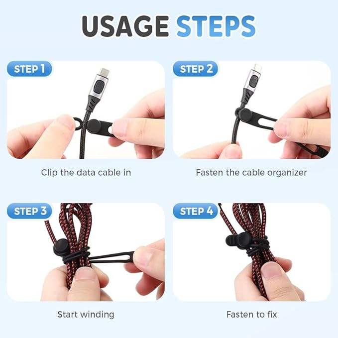 Cable Organizer & Silicone Cable Ties Reusable Cord Management Kit Cable Management Straps & Headphone Organizers for Home Office Desk Travel & Accessories