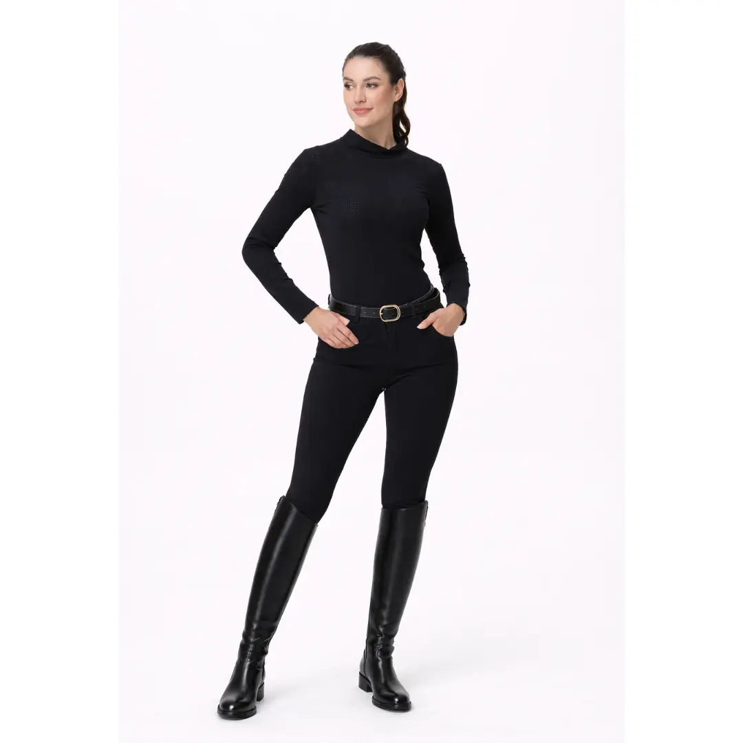 The Manége Mock - Women's Long Sleeve Micro- Perforated Equestrian Riding Top