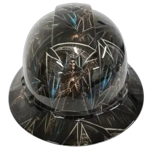 Grim Reaper Maltese Cross - Custom Hydro Dipped Full Brim Hard Hat