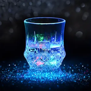 MICRENCY LED Luminous Flashing Water Cup 12Pcs Acrylic Drinkware 7 Color Changing Night Light Party Supplies for Weddings Birthdays Festivals Bars Dance Halls Glassware Set