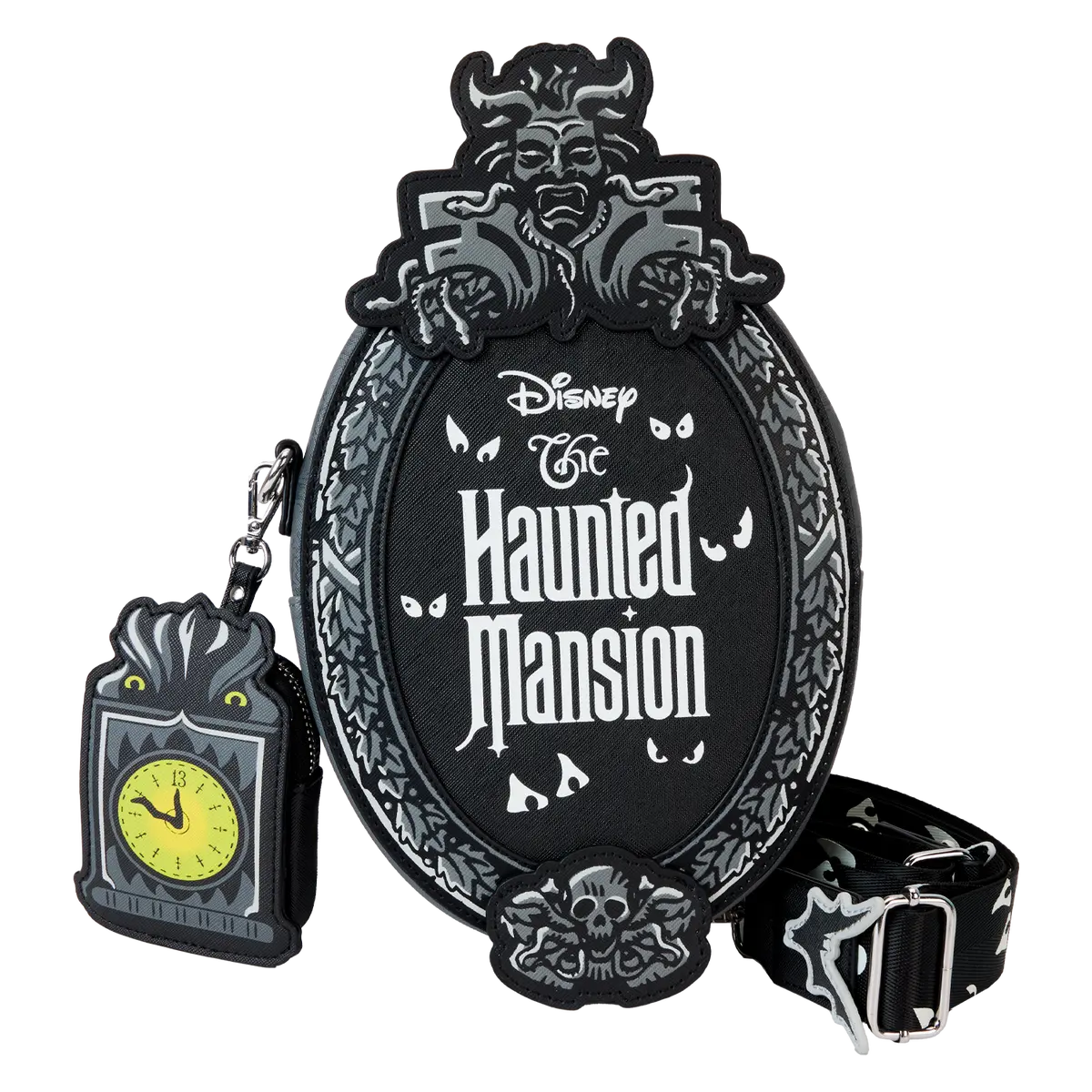 The Haunted Mansion Plaque Glow Crossbody Bag With Coin Bag