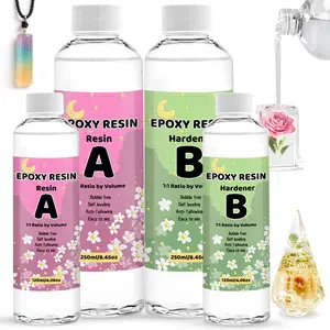 Transparent Epoxy Resin Kit 240ML/8.12oz & 500ML/16.91oz, Low Viscosity for DIY Art Jewelry Making Cup Mats Molding Casting