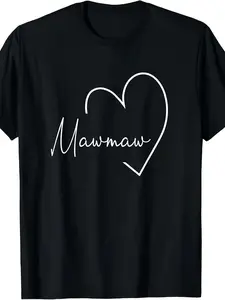 Cotton Womens Mawmaw Gift Grandma Christmas Mother's Day T-Shirt Same style for men and women 2025 summer short-sleeved printed T-shirt pure cotton 220G