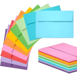 Slapaflife 50 Pack 5x7 Envelopes, 5x7 Colored Self-Seal Envelopes for Invitations, postcard, Wedding,Greeting Cards,Photos