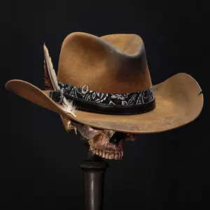 Fashionable Cool Cowboy Hat Wool Hat Retro Jazz Hat Autumn Winter Bestselling Felt Hat
