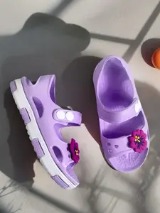 Adorable Kids' Walking Shoes Eva Material Girls Flower Print Sandals Lightweight Versatile Breathable Adjustable Flower Accents Size 24-29 Floral Design Sandals