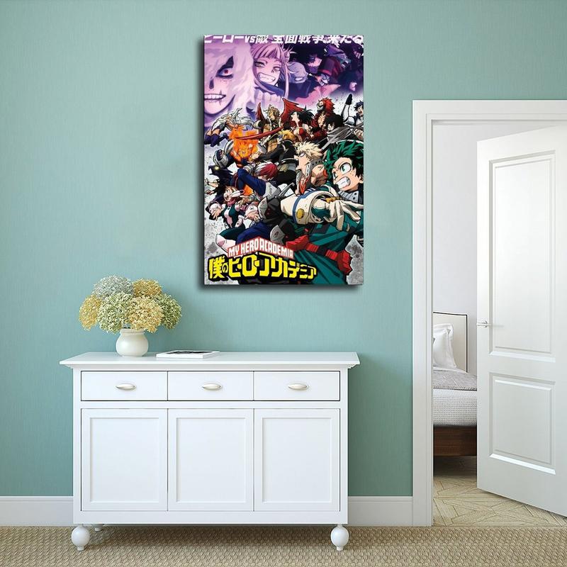 My Hero Academia Art Wall Poster Hot-blooded Battle Comic Poster Japanese Animation Poster Canvas Painting