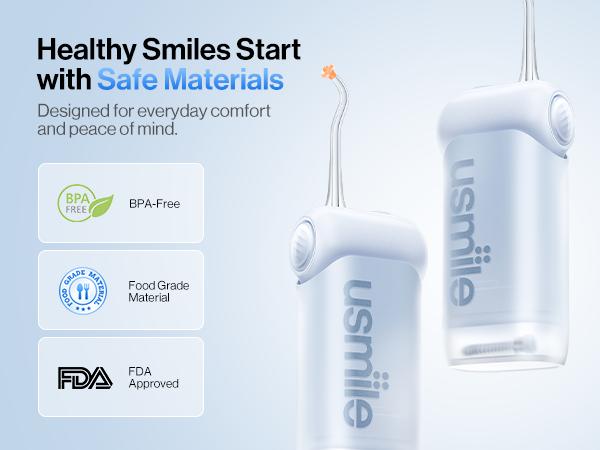 usmile C10 Water Flosser 99.99% Plaque Removal with Guiding Nozzle, 4 Modes Cordless Oral Irrigator, Portable 95-Day Battery Life