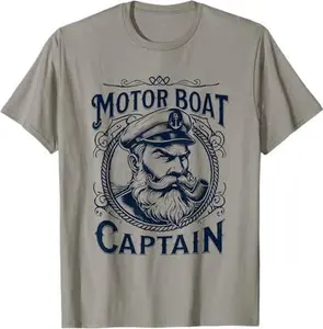 Funny Vintage Motor Boat Captain Motor Boating Lake T-Shirt