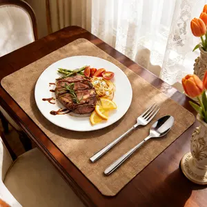 12 Pack Faux Leather Placemats Set, Waterproof Heat Resistant Table Mats, Easy Clean Dining Table Placemats for Kitchen, Dining Table, Party