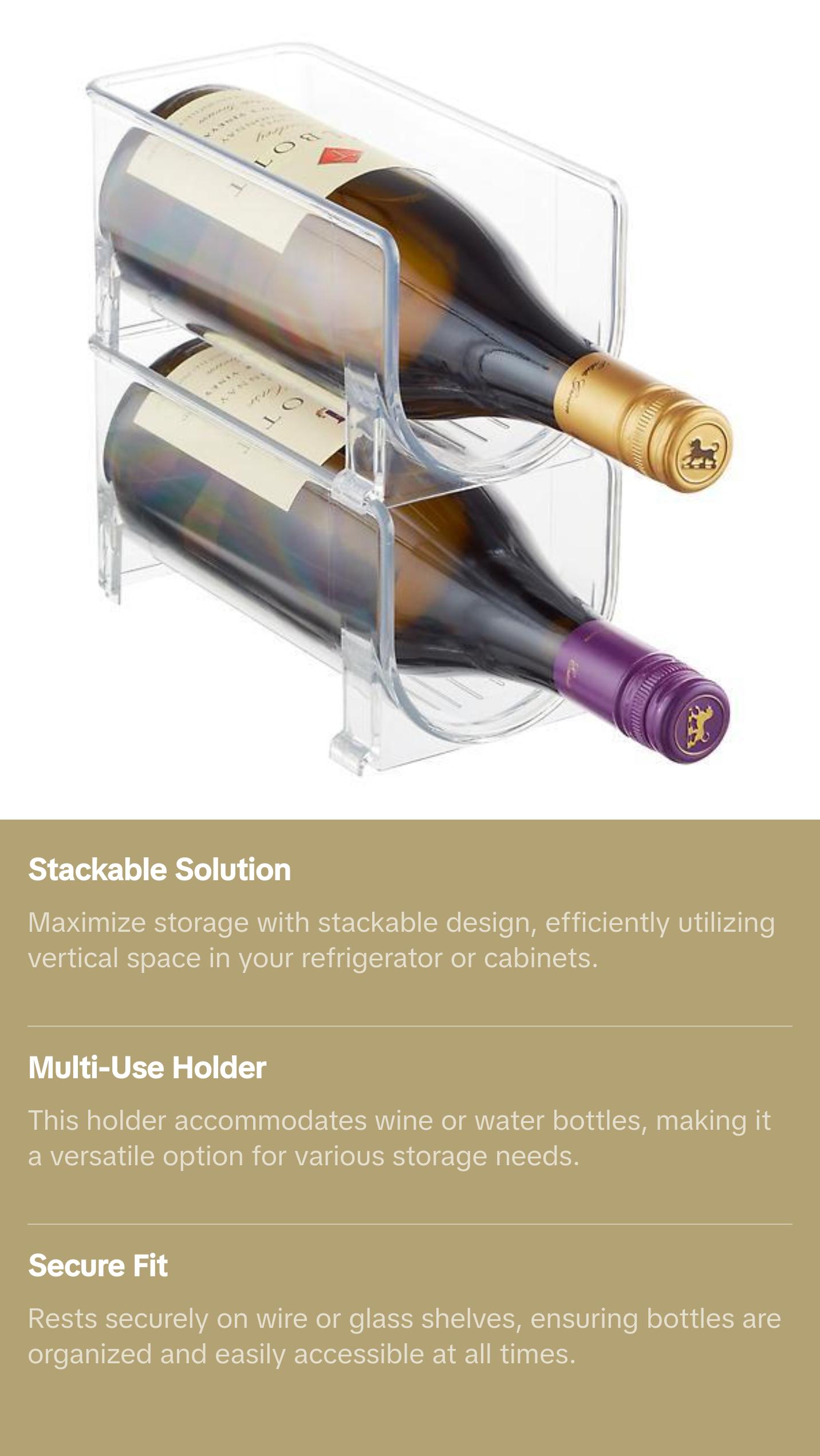 iDESIGN Fridge Bins Wine Holder Clear
