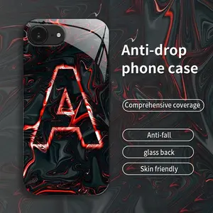 Suitable for [iPhone 16e] New high-end smudged letter glass mobile phone case New business simple metal paint electroplated gold glass mobile phone case Affordable price Anti-drop and anti-fingerprint 995