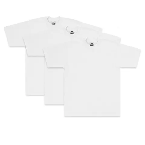 Pro Club Men's Heavyweight Cotton Short Sleeve Crew Neck T-Shirt 3-Pack