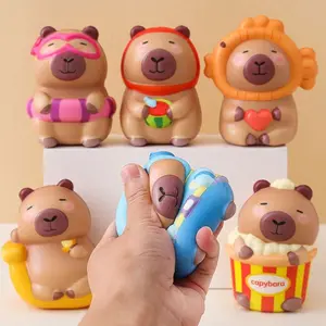 1/3pcs - Hot Selling Capybara squeeze toy, cute animal decompression toy, classroom reward, basket filler, perfect holiday gift, Capybara Relaxation Toy, Fast Bounce, Durable Rubber, Unique Animal Squeeze Toy, kawaii squishies, for Party Favors