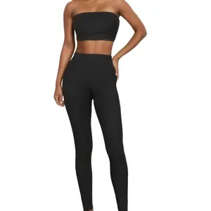 LOVEXLINA Ribbed Tube Top & Leggings Set
