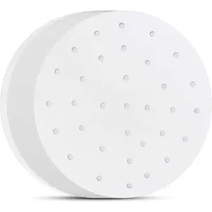 10 Inch Air Fryer Liners, Set of 200,  Steamer Liners/Dumpling Steamer Paper/Perforated Air Fryer  Paper Sheet for Airfryer, Steaming Basket and