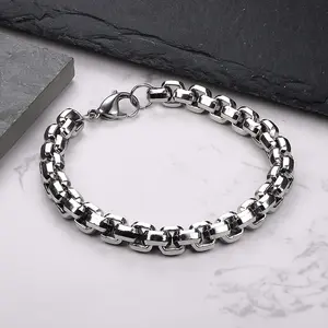 GTHIC Unisex Simple Stainless Steel Chain Bracelet Statement Accessories for Daily Wear Gift