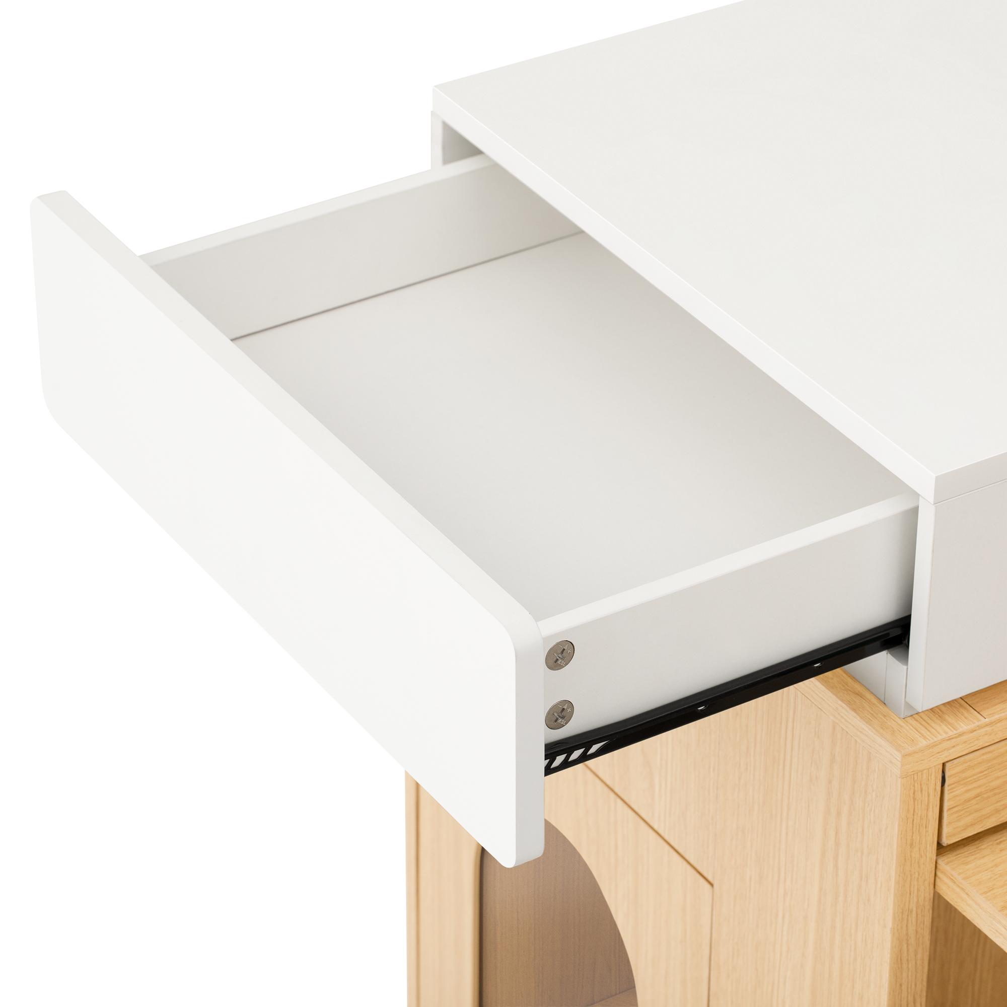 Rolling Kitchen Island & Extendable Dining Table with Folding Top & Power Outlet, Mobile Sideboard with Drawers, Hooks & Storage for Kitchen & Dining Room