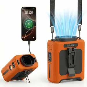 MIMIRGBIC Portable Waist Clip Fan, 10,000mAh Battery, 5 Wind Speeds, LED Light, 8-Hour Runtime – Hands-Free Neck/Waist Fan for Camping, Outdoors & Work #SummerEssentials #ExclusiveDealDay