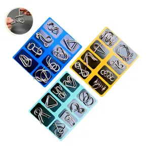 24pcs Metal Montessori Puzzle Solving Metal Wire Puzzle Pieces Brain Teaser Wire Puzzle Chain Game Challenges