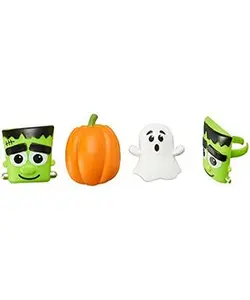 Halloween Cupcake Topper Set with Frankenstein Ghost Pumpkin and Green Character Decorations