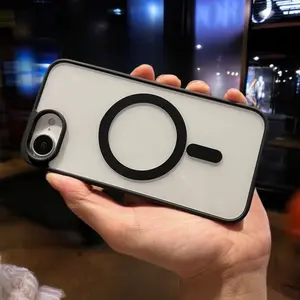 Luxury Magnetic Wireless Charging Case for iPhone 16E SE4 7 8 SE2 SE3 7PLUS 8Plus Soft Bumper Clear Hard Back Cover Shockproof Phone Cover