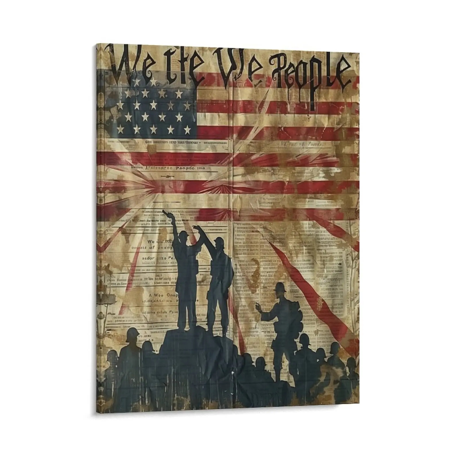 American Military Army Posters Wall Art Prints Retro America Soldiers And Flag Canvas Posters Home Wall Art Family Bedroom Office Decor Aesthetic Festival Gift