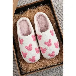 White w/ Pink Mouse Head Slippers