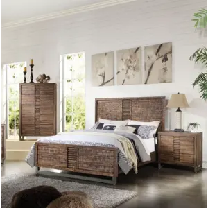 Andria Reclaimed Oak Finish Queen Bed