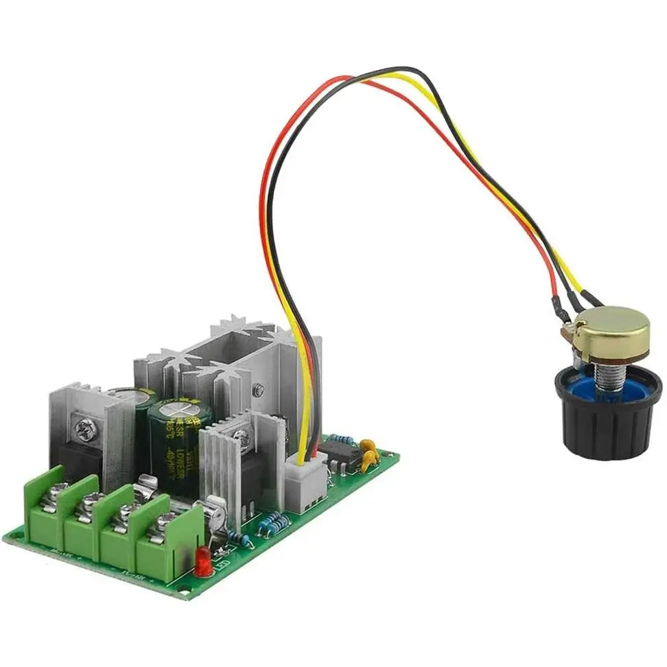 1x PWM DC Motor Speed Regulator Controller Switch Assembly, DC 10V-60V 25kHz 1200W High Power Metal Drive Module with Auto Fuse, Copper Core, Adjustable 0-20A Speed, Switch Function & Ultra-Small Ultra-Low Voltage LED Dimmer, 73 Grams