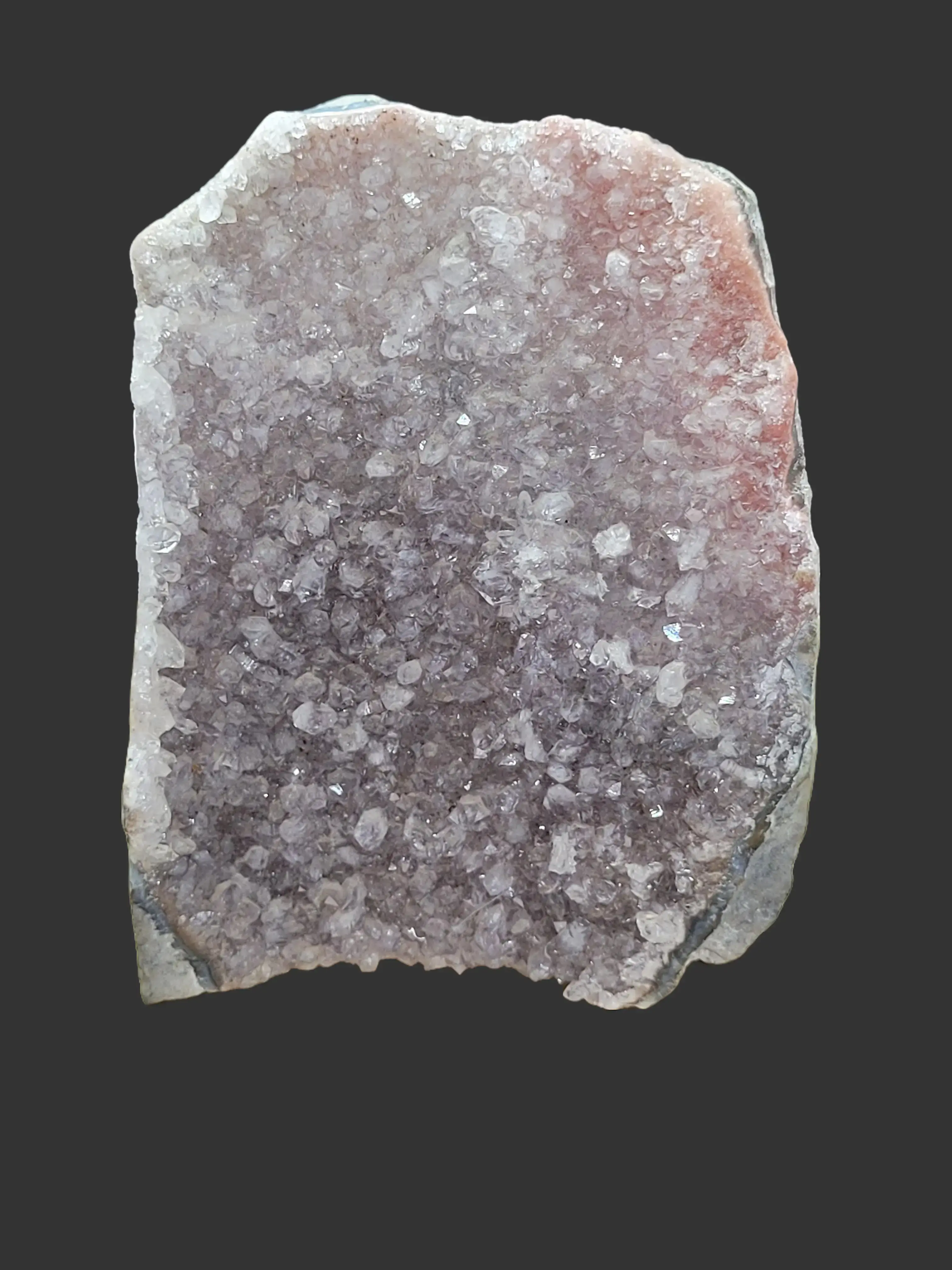 Red/ Gray Amethyst cutbase geode - Natural Stone