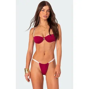 Edikted Women's Leanna Contrast Cupped Bikini Top