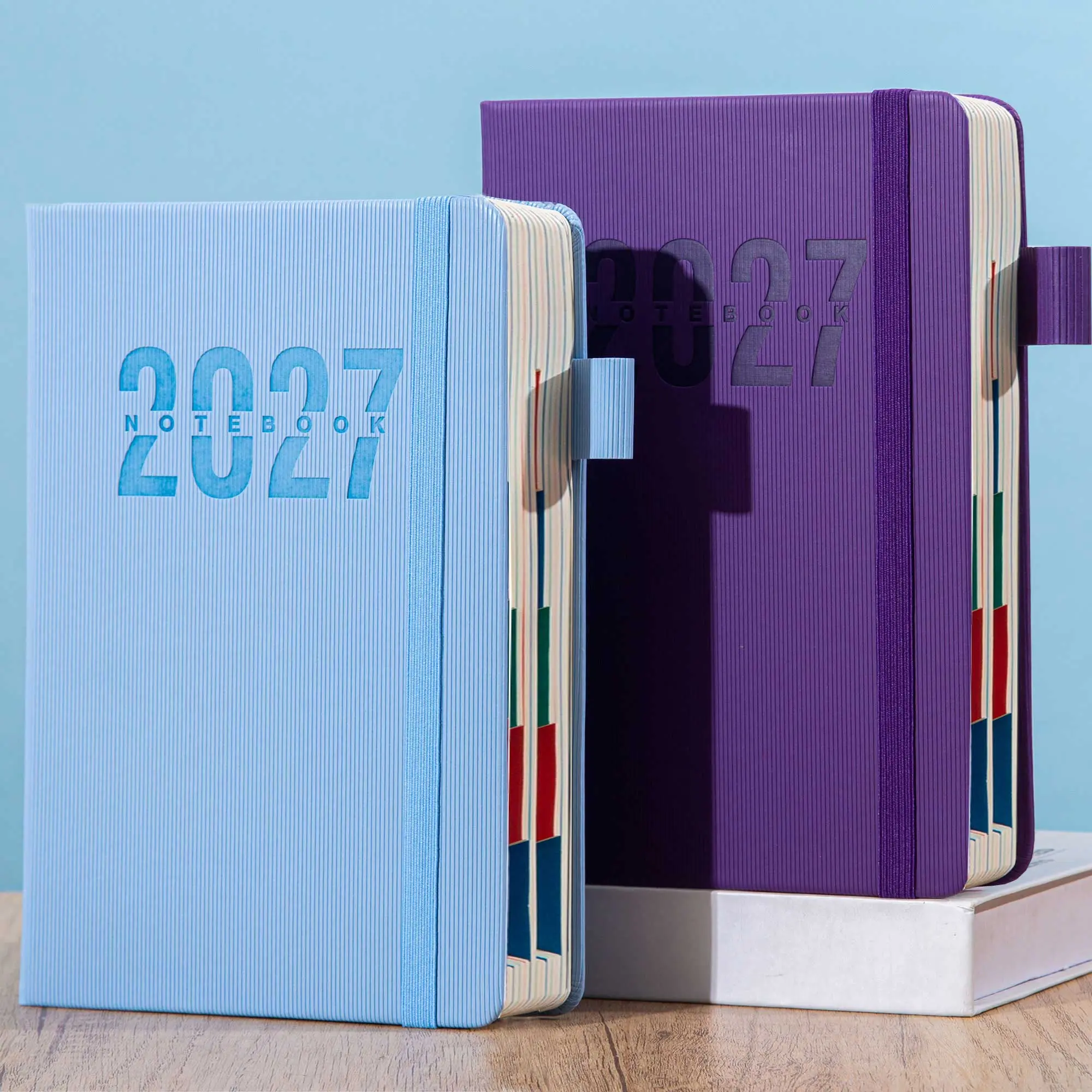8 colors to choose from A5 hard surface plan, 2027 new calendar log with 5 stickers, self disciplined check-in - planner time management - this efficiency enhancing schedule and calendar, as well as personal planning supplies