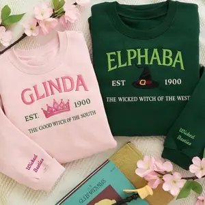 EMBROIDERED Wicked Sweatshirt, Defying Gravity Shirt, Elphaba Glinda Embroidered Sweatshirt, Wicked Musical Movie Fan Gift, for good