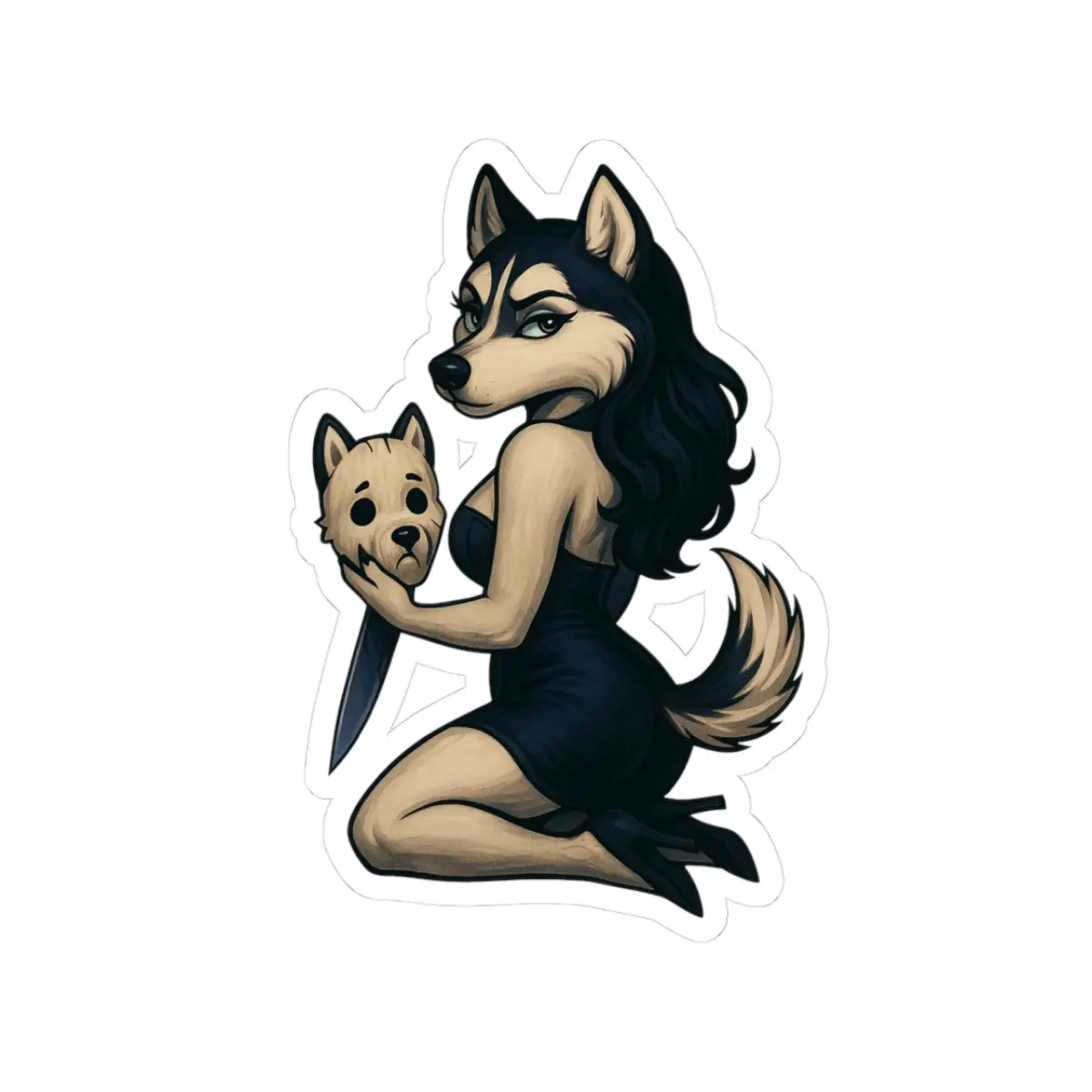Fierce Husky Kiss-Cut Stickers, Fun Laptop Decals, Unique Gifts, Home Decor, Cute Dog Stickers, Pet Lover Accessories