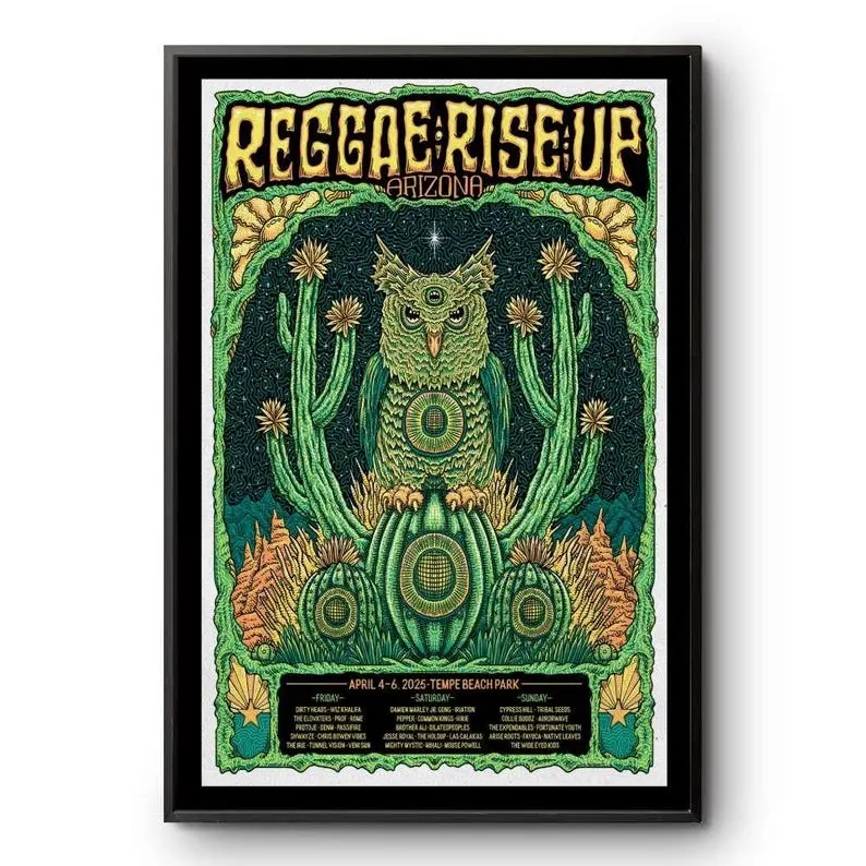 Reggae Rise Up Arizona Apr 4-6 2025 Tempe Beach Park in Tempe, AZ Tour Poster