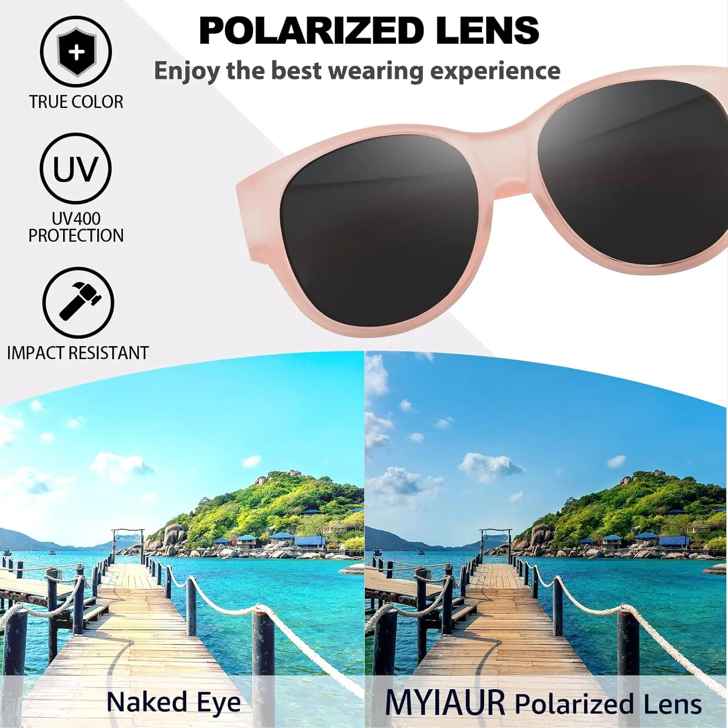 Myiaur Polarized Fit Over Glasses Sunglasses for Women 