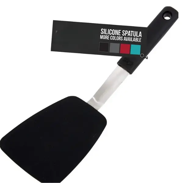 Silicone Spatula Turner – Heat Resistant Nonstick Kitchen Spatula, Flexible Non-Scratch Cooking Turner for Eggs, Burgers, Pancakes, 11.6 Inch, Black