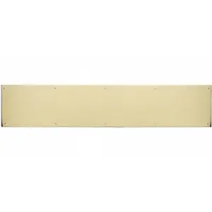 Lifetime Polished Brass Screw-Mount Kick Plate, 8 in. x 40 in., Stainless Steel Construction, .050 Thickness, PVD-Coated Brass Accent, Door Protection, Includes Screws (Also Compatible with Self-Adhesive Kick Plates Setup)