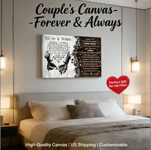 "We are a team" couple poster gift, perfect for husbands and wives, Christmas, birthdays, and anniversaries. Canvas printed wall art for home decoration, suitable for bedrooms and living room photo decorations.Decor Creative