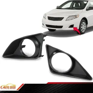 Pair Fog Light Lamps Cover Trim Bezels Fit For 2009-2010 Toyota Corolla w/ Hole