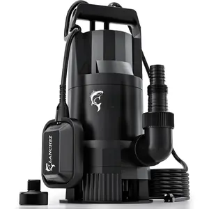 1.6HP 6000GPH Sump Pump, High Flow Submersible Water Pump with Float , Automatic Transfer Water Pump for Swimming Pool Basement Flooded Pit Sewage Sink Tub, Black