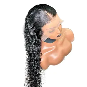 Baristouchluxuryhairs Deep Wave 13x4 Lace Frontal Wig with Preplucked Natural Hairline Layered Bouncy 2x5 Transparent Closure Wigs