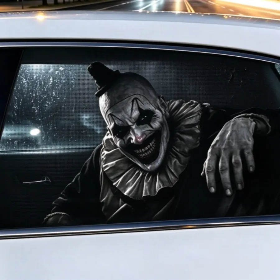 Halloween horror-themed car window decals—decorative vinyl stickers for vehicle exteriors, suitable for all types of cars and trucks. These decals are waterproof, UV-resistant, and can also be used to cover up scratches. Sentimental Message stickers