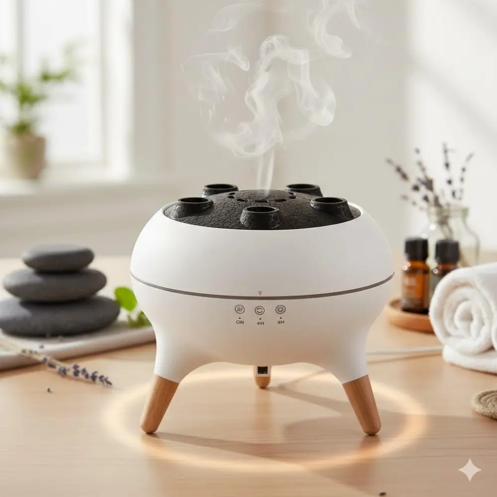 Jellyfish Essential Oil Diffuser: Ultrasonic Cool Mist Humidifier with 7-Color Mood Light, 28dB Sleep Mode, Auto Shut-Off & Timer, Humidifier Scent, BPA-Free, Large Capacity, Portable for Bedroom, Office, Nursery, Dry Spaces