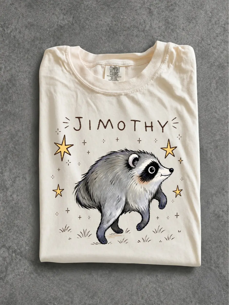 Comfort Colors Jimothy Raccoon Shirt, Famous Seattle Raccoon Tee, Short King Trash Panda Graphic T-Shirt, Funny Animal Gift , Cute Baby Raccoon