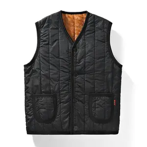 Men's Fleece Vest Winter Warm Sleeveless Jacket for Middle-aged and Elderly Men Loose Large Size Waistcoat Autumn and Winter Inner Wear Menswear Tops