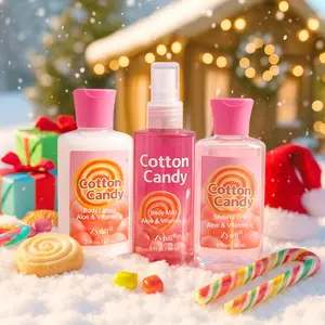 Zynii Shower Gel + Body Lotion + Body Mist Sweet & Playful Aroma, Sugary Delight Fragrance Cotton Candy Scent Long-Lasting Fragrance Gentle Cleansing Luxury Indulgence Irresistibly Sweet Scent
