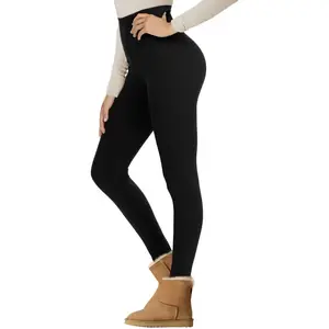 Fleece Lined Leggings Women - High Waisted Winter Yoga Pants Tummy Control Soft Thermal Warm for Hiking Workout